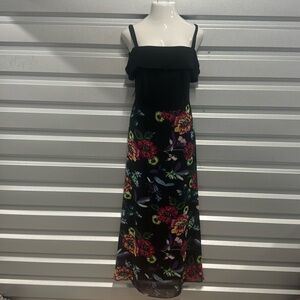 Off the shoulder black floral maxi dress size 18w
